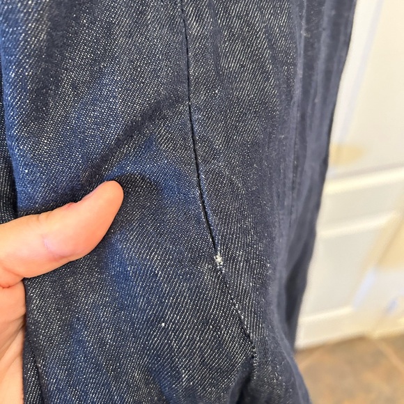 Ann Mashburn Flutter Sleeve Maxi Dress in Dark Chambray Linen, Size XS - Picture 10 of 15